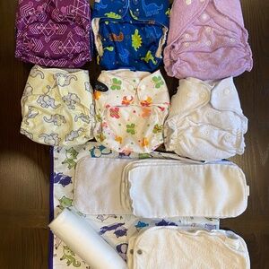 Imagine | Cloth Diaper | Starter Bundle 6 Diaper, Wet Bag, Inserts, Liners | EUC